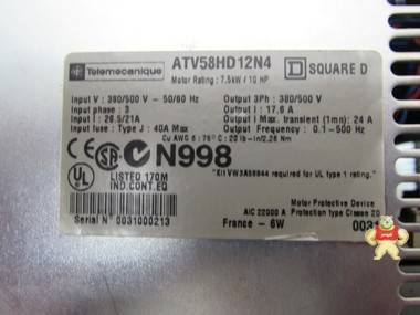Telemecanique Altivar 58 ATV58HD12N4 10HP 7,5kW 400 V Top Zu 