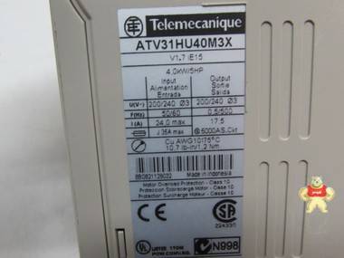 Telemecanique Altivar 31 ATV31HU40M3X 4,0kW /5HP 17,5A 230V  