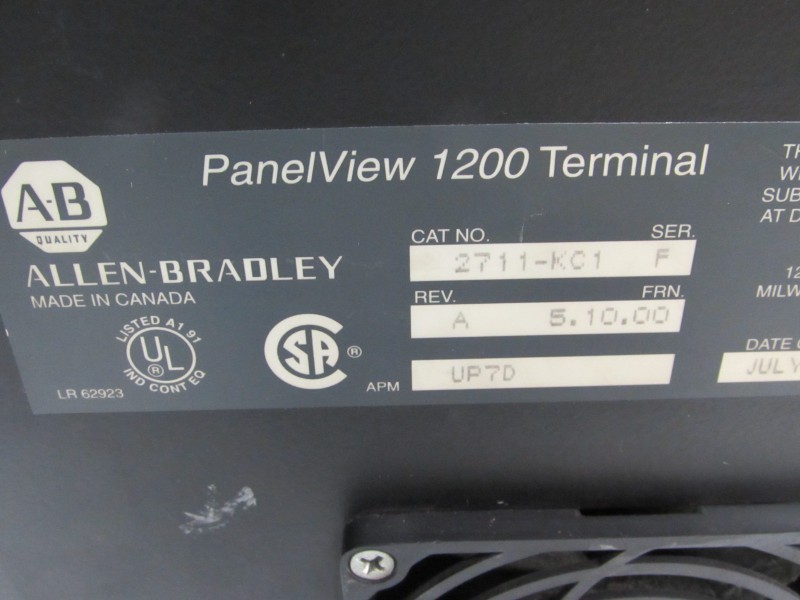 Allen Bradley Panel View 1200 Terminal 2711-KC1 Series F