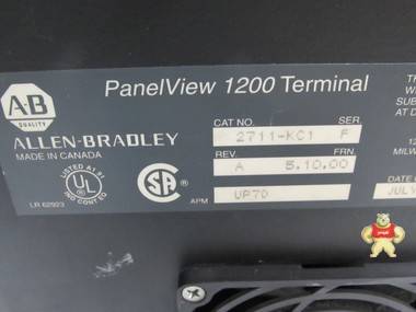 Allen Bradley Panel View 1200 Terminal 2711-KC1 Series F Allen Bradley Panel View 1200 Termin,Terminal 2711-KC1,Allen Bradley Panel View,AB