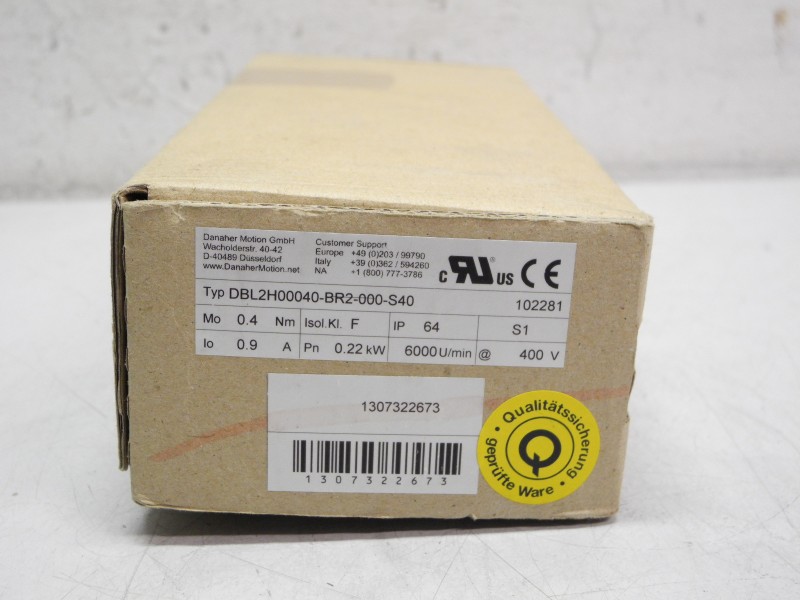 Danaher Motion DBL2H00040-BR2-000-S40 Servomotor max