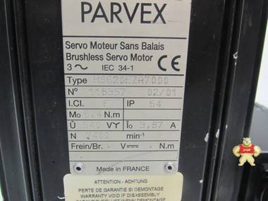 Parvex Servo Motor HS620EZR7000 max 2400 3,87A 