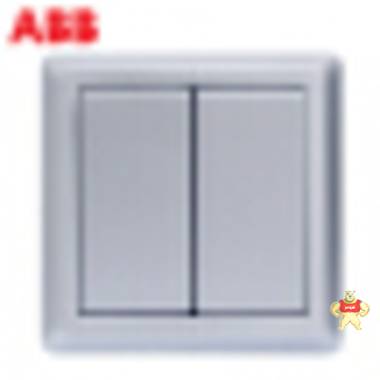 ABB开关插座面板德逸系列银色86型双开单控开关二位两开单控开关AE102-S 