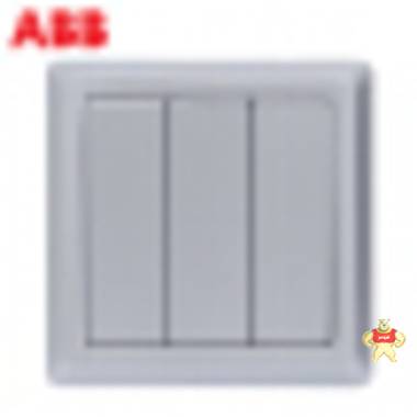 ABB开关插座面板德逸系列银色86型三开单控开关三位单控开关AE103-S 