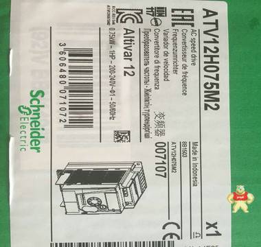 施耐德ATV12變頻器小型輸送機(jī)專用ATV12H075M2 220V單相 0.75KW 施耐德變頻器,ATV12H075M2,ATV12 0.75KW 單相220V