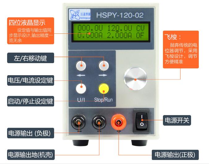 汉晟Hspy1000V0.5A 可编程直流稳压电源过压过流保护四位显示可调电源