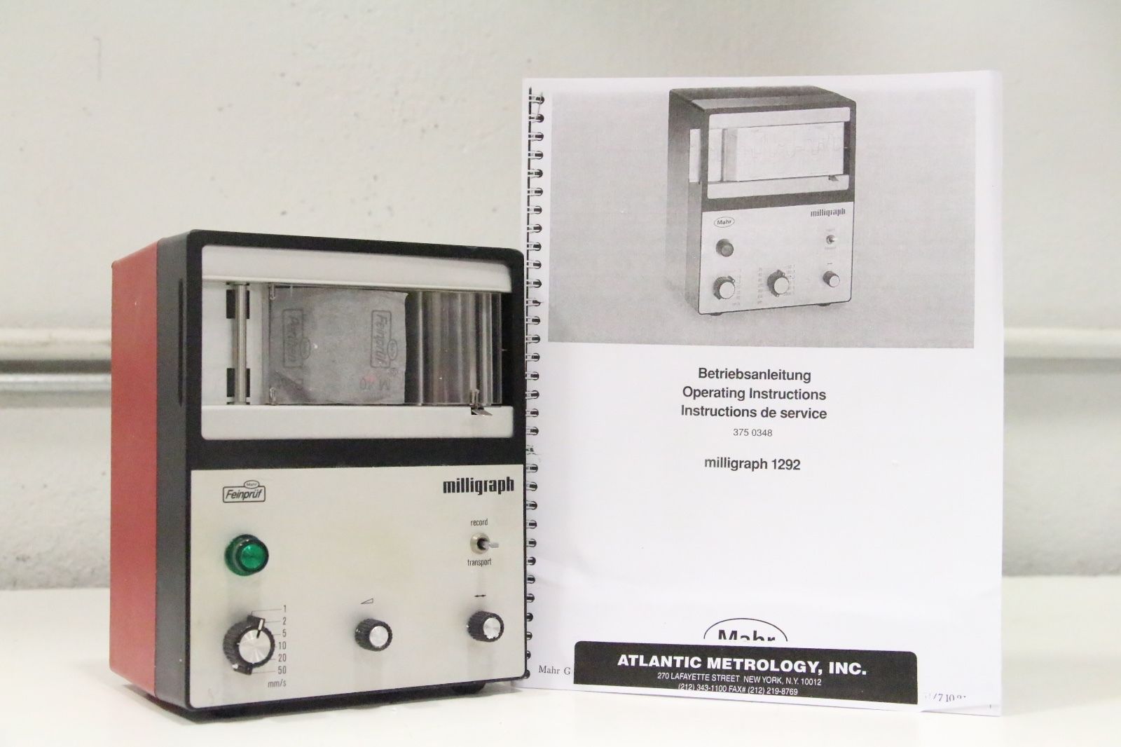 Mahr 1292 IC Milligraph Electrical Recorder 5312920 110v wit