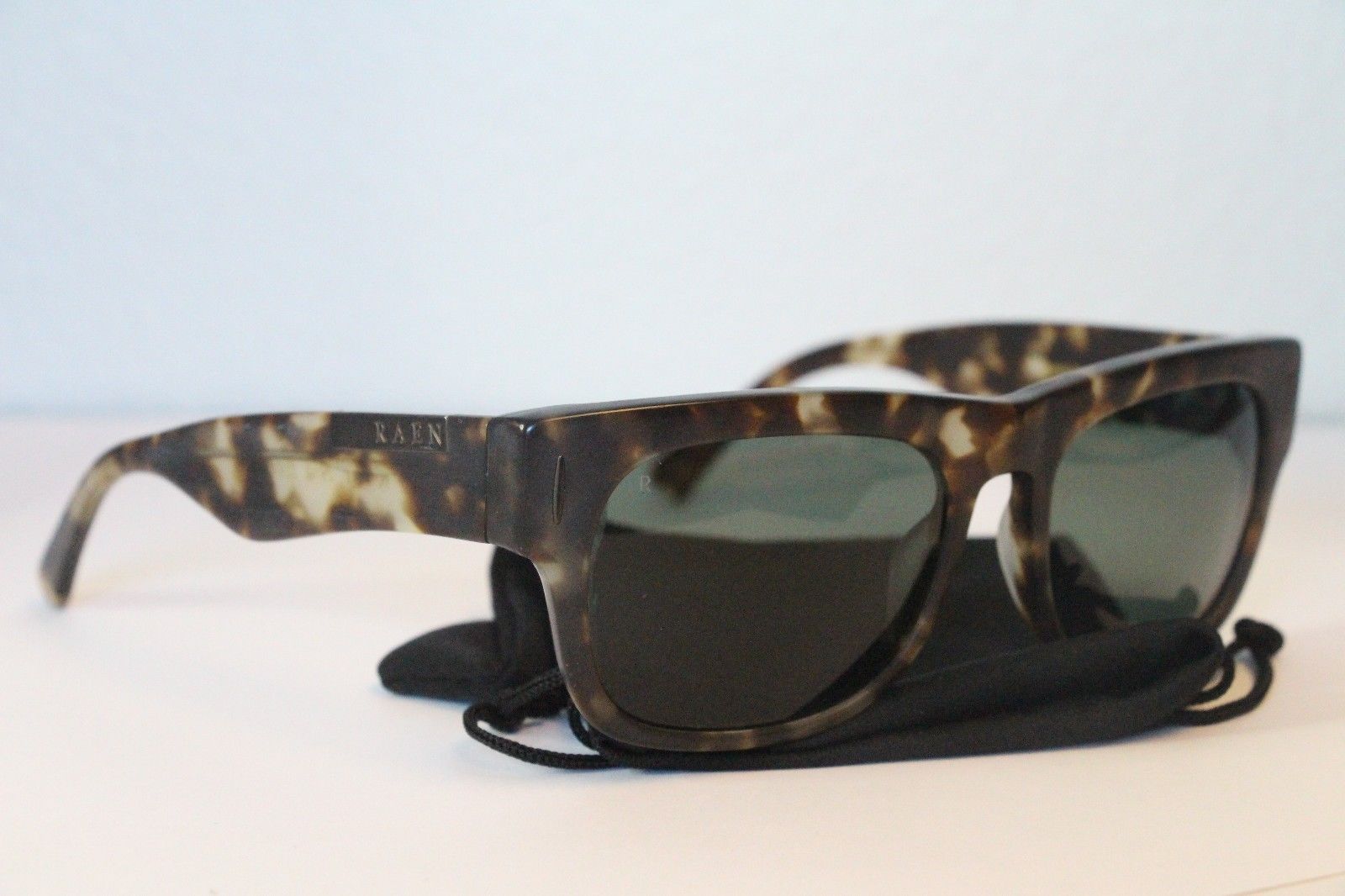 Rean Lenox Matt Brindle Tortoise Green Polarized Sunglasses