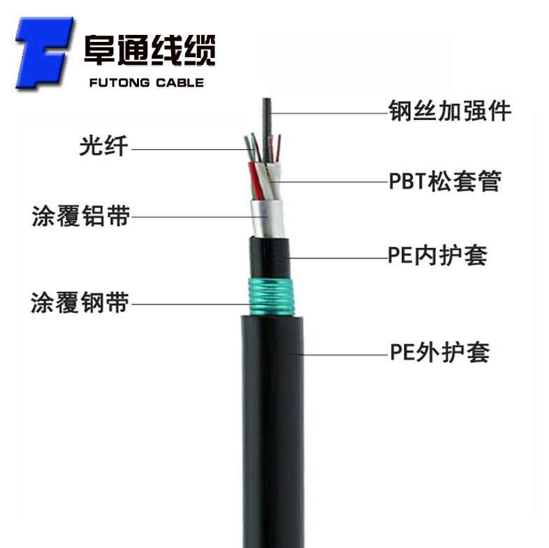 室外4芯直埋光缆GYTA53-4B1.3单模地埋光纤线双铠双护重铠光缆