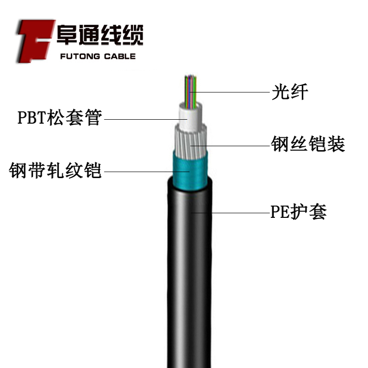 GYXTS-8B1通信光纤线8芯单模中心束管架空光缆防鼠咬双铠架空光缆