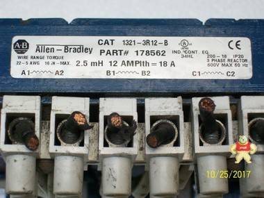 ALLEN BRADLEY 3 PHASE LINE REACTOR 12A 12 AMP 600V , 1321-3R 1321-3R12,ALLEN BRADLEY,PLC