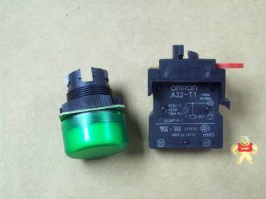 OMRON INDICATOR LIGHTS M22-FG-T1 GREEN M22FGT1 MISSING BULB  M22FGT1,OMRON,PLC