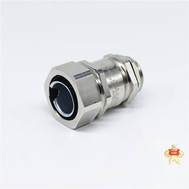 【沃依诺】M32黄铜镀镍防爆电缆接头波纹管接头 金属软管电缆接头,防爆格兰头,波纹管固定头,金属防水锁头,浪管接头