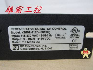 美国KB      KBRG-212D     交流驱动器    实物现拍 KBRG-212D,KBRG-212D驱动器,KBRG-212D交流驱动器