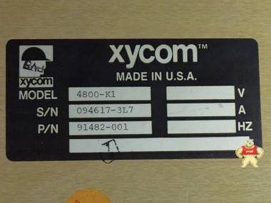 XYCOM 91482-002 MODEL 4100 KB1 SERIES 4800 #137274 91482-002,XYCOM