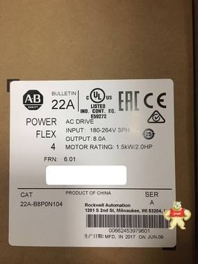 AB罗克韦尔22A-B4P5N104 变频器现货 22A-B4P5N104,变频器,触摸屏,模块PLC,DCS卡件