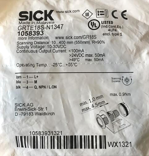 德国西克SICK光电开关GRTE18S-N1347 1058393替代MHT15-N2347，全新原装现货