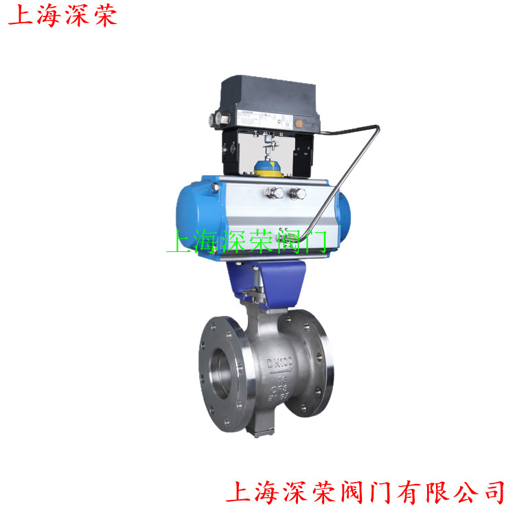 气动V型法兰球阀 VQ647气动法兰球阀