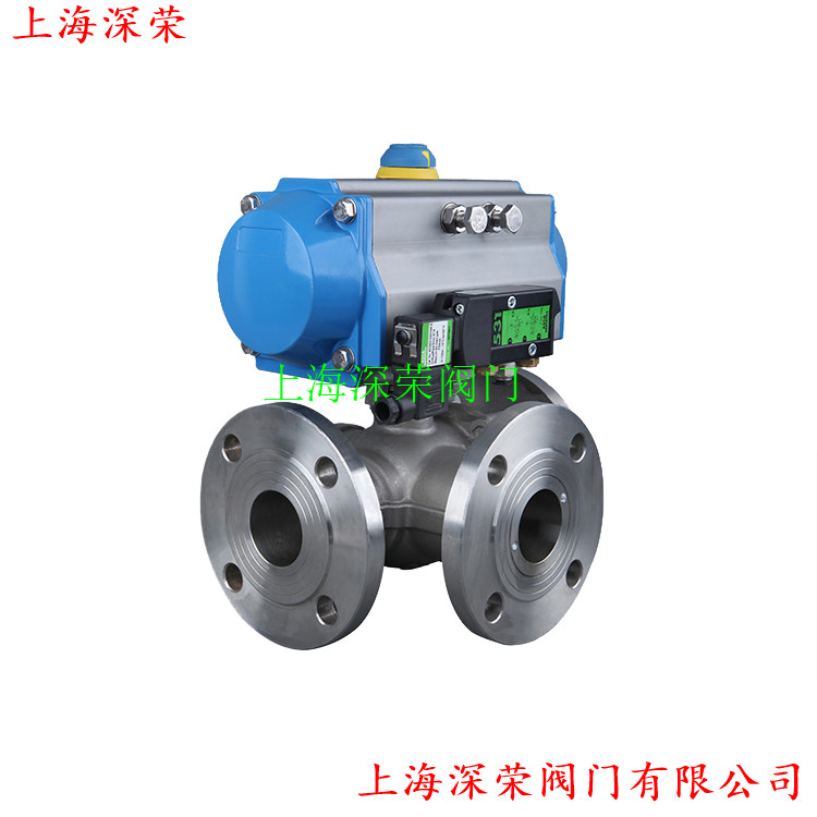 气动V型法兰球阀 VQ647气动法兰球阀