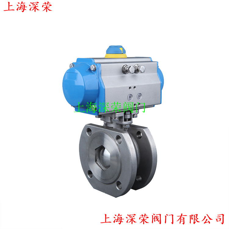 气动V型法兰球阀 VQ647气动法兰球阀
