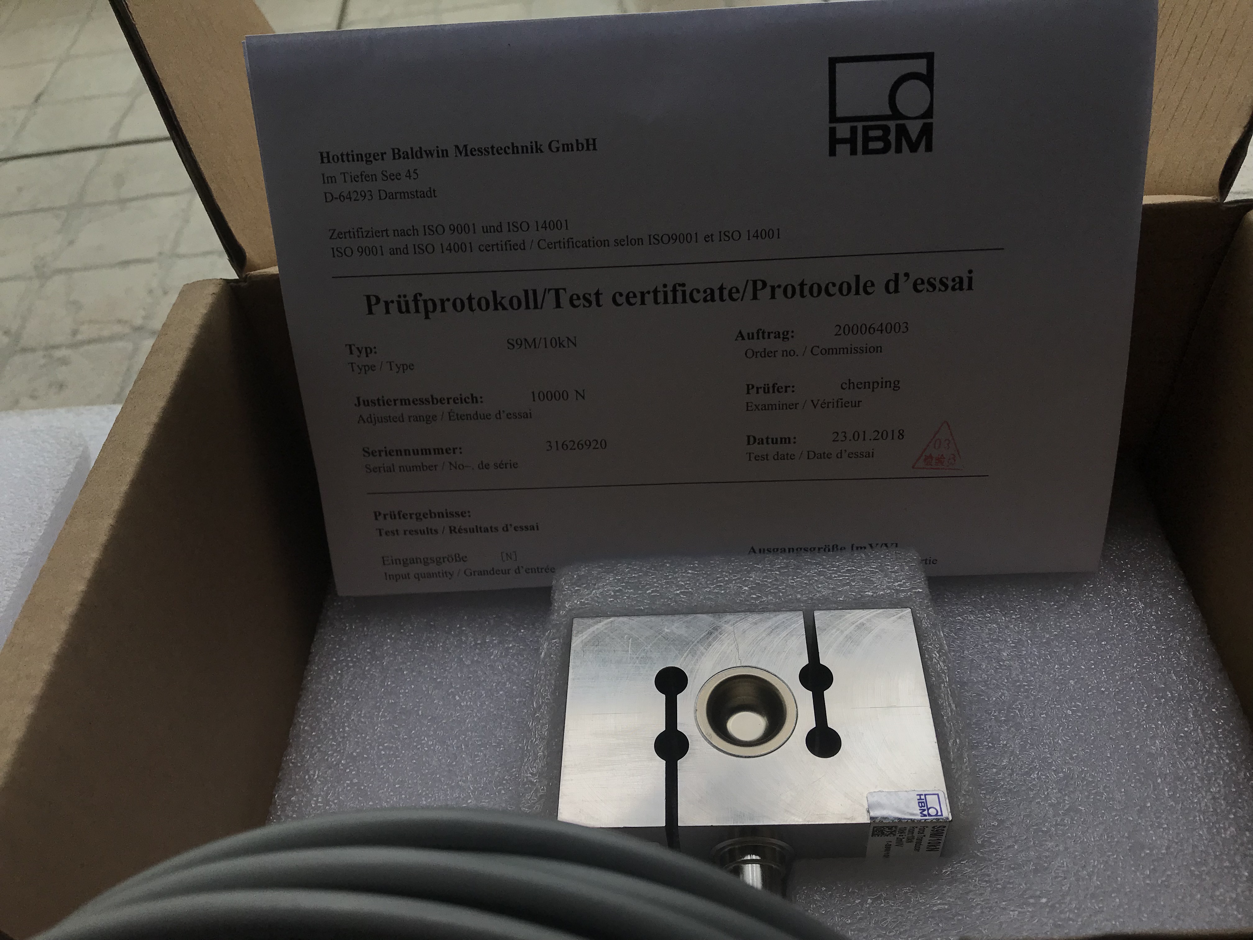 德国HBM_S9M/500N/1KN/2KN/5KN/10KN/20KN/50KN_S9M力传感器