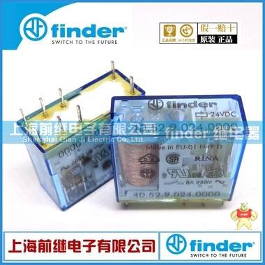 finder/芬德继电器40.52.9.024.0000（40.52 24VDC）上海代理finder继电器 40.52.9.024.0000,40.52 24VDC,finder继电器,芬德继电器