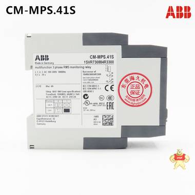 全新ABB三相监视继电器CM-MPS.41S；10102319；1SVR730884R3300 三相监视继电器,10102319,1SVR730884R3300,全新ABB,CM-MPS.41S