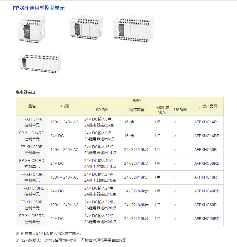 Panasonic松下PLC可编程控制器AFPXHC40T模块FPXH-C40T AFPXHC40T,松下,PLC