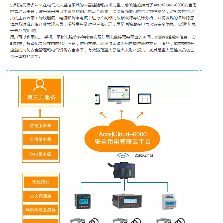 安科瑞安全用电云平台 智慧消防用电AcrelCloud-6000