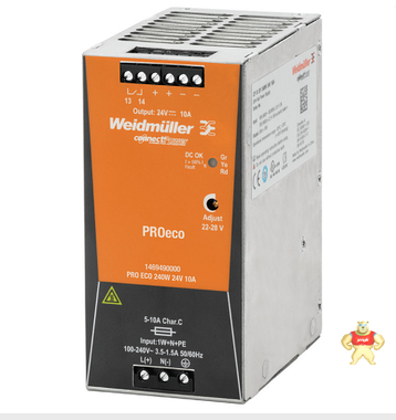 魏德米勒电源1469490000 PRO ECO 240W 24V 10A 1469490000,PRO ECO 240W 24V 10A,魏德米勒,电源,电源模块
