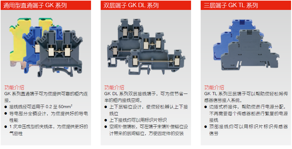 霍尼韦尔接线端子GK 16：通用型接线端子，额定截面积16mm2,灰色 GK,GK 16,接线端子,霍尼韦尔