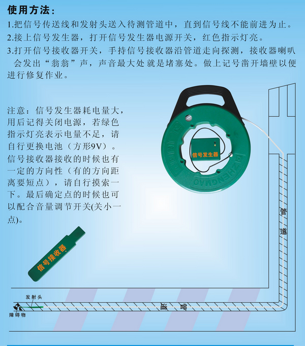 无线电管道测堵器/堵塞探测器/测堵器/堵塞探测仪 无线电管道测堵器,堵塞探测器,堵塞探测仪,探测仪,管道测堵器