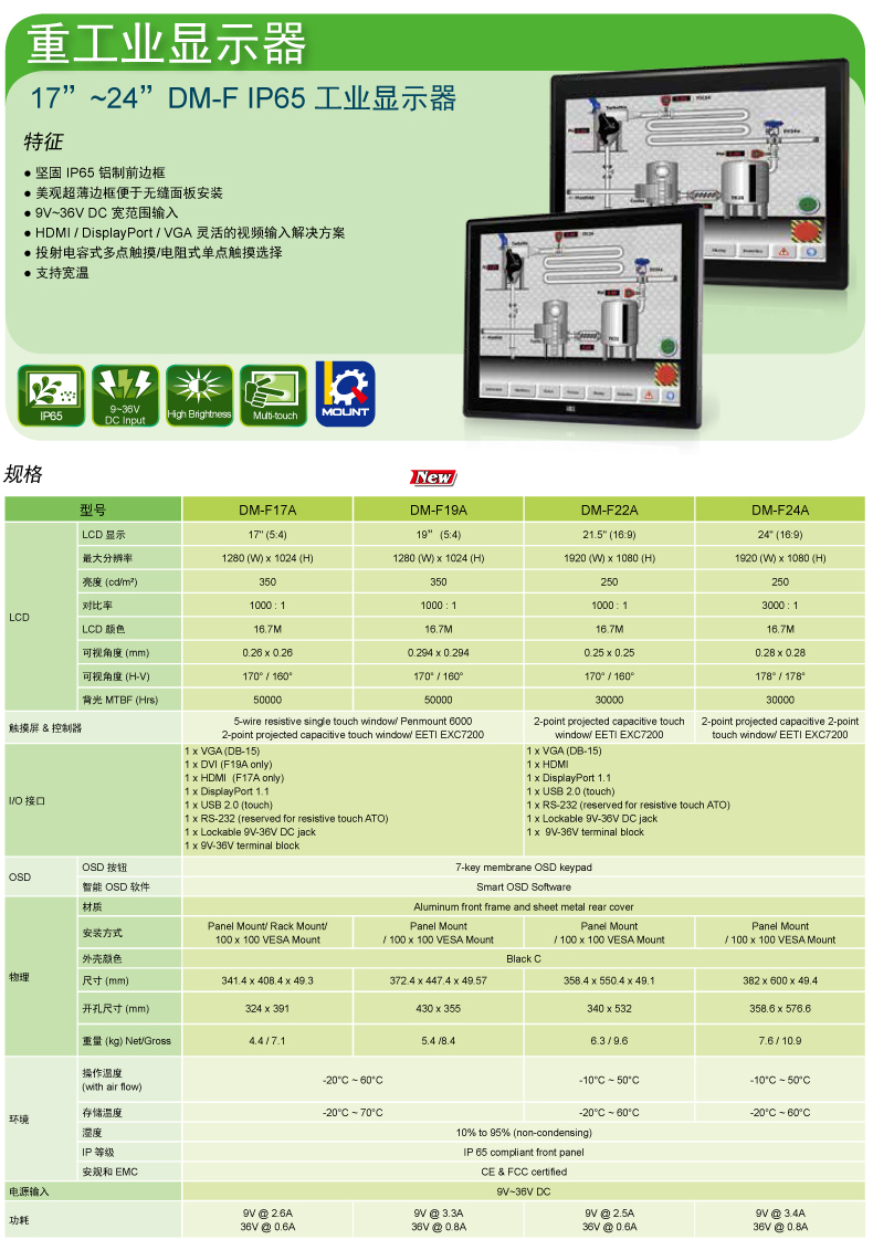 IEI 威强电 DM-F12A  重工业显示器 工业显示器 IEI,威强电,重工业显示器,工业显示器,显示器