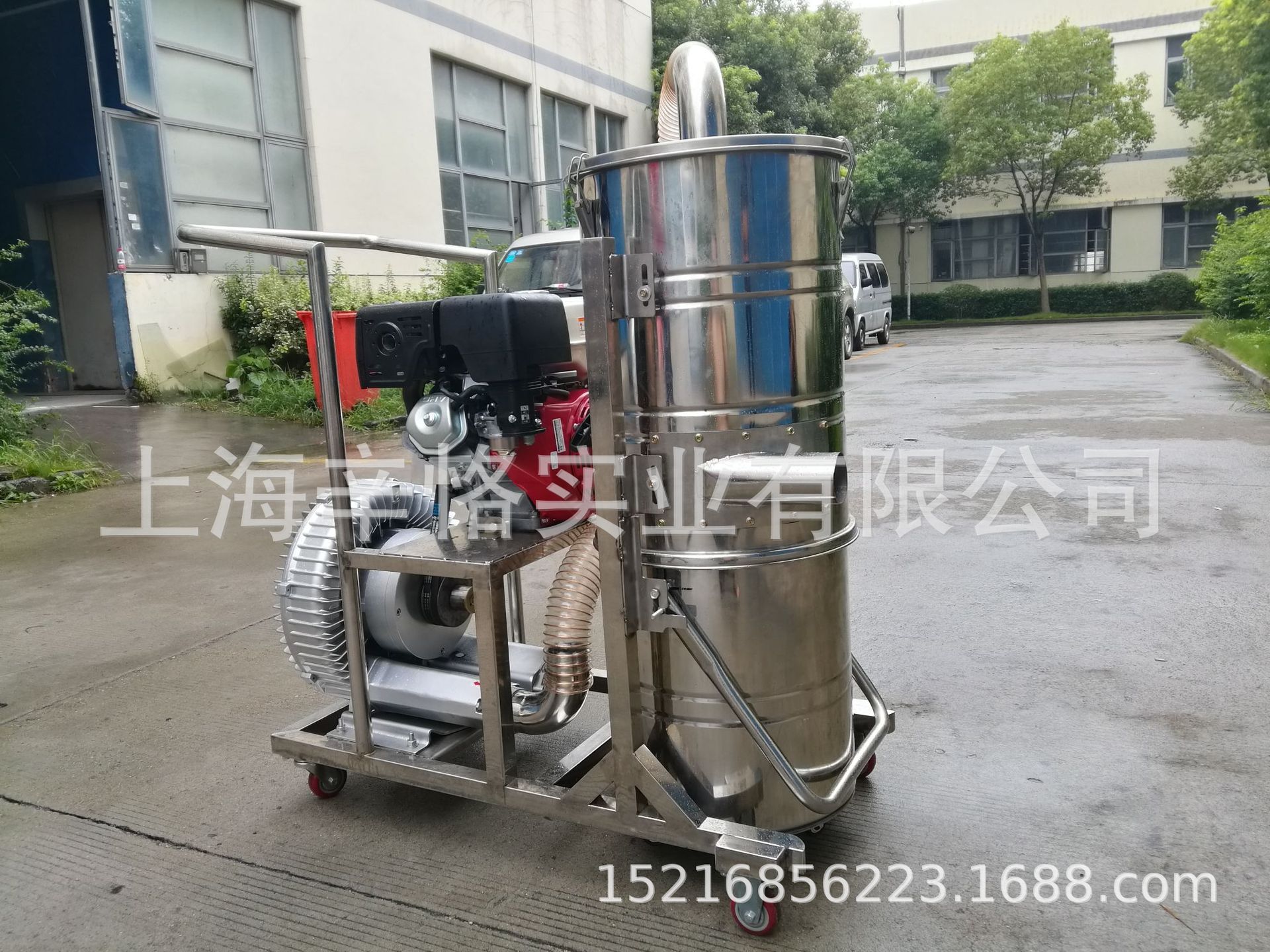 定制机型：汽油机驱动工业吸尘器 皮带式带动不锈钢304工业吸尘器 漩涡鼓风机