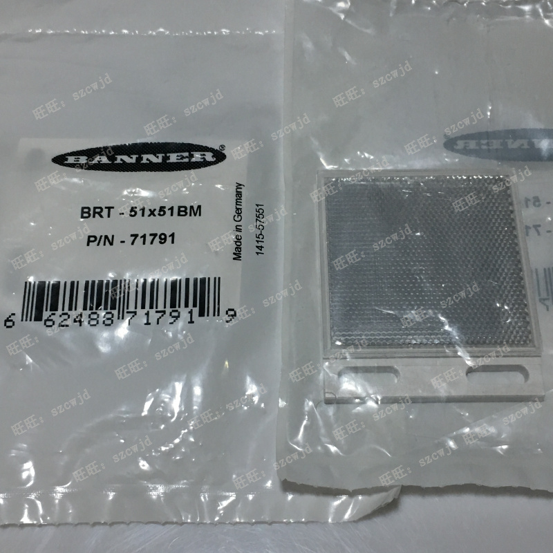 美国邦纳BANNER传感器反光板BRT-51X51BM全新原装 现货 BRT-51X51BM,反光板,全新原装正品,现货