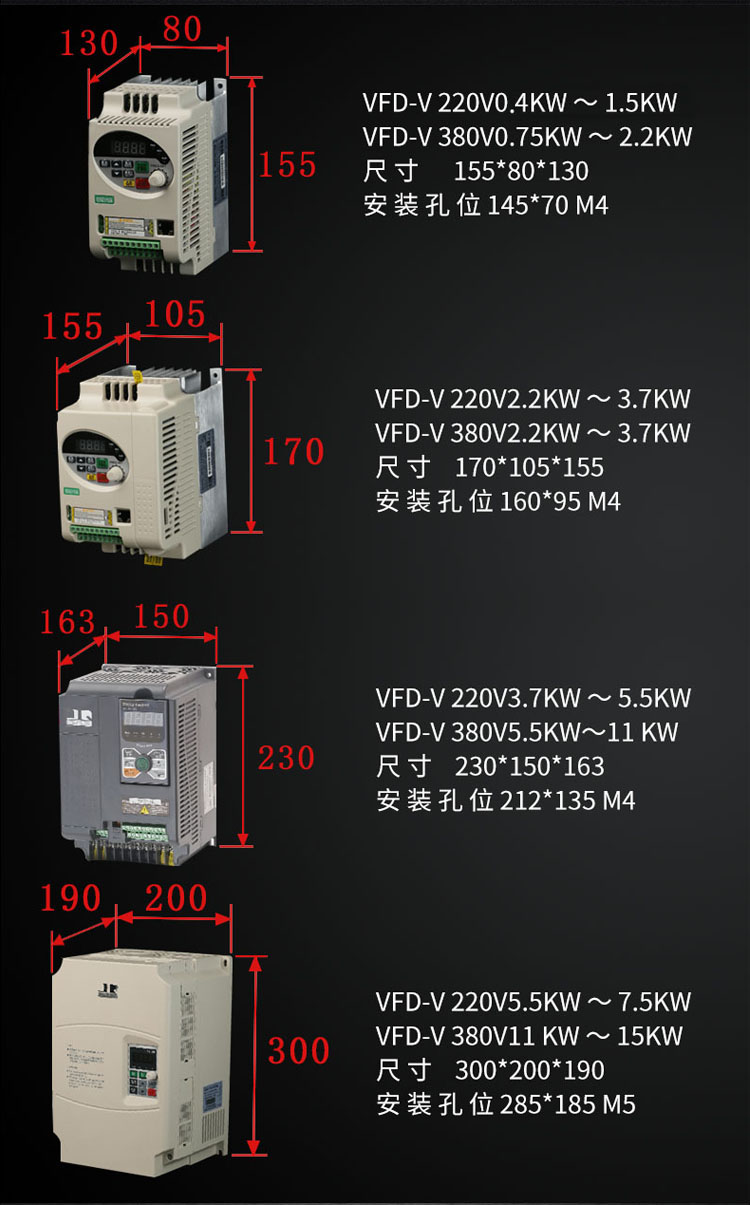 精驱变频器220V/380V 0.75-1.5-2.2-3.0-3.7-5.5KW矢量变频调速器 VFD-V,VFD-V,精驱变频器