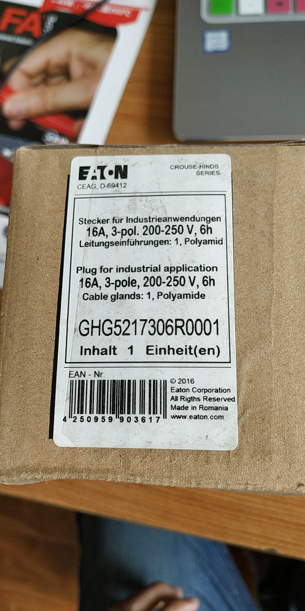 EATON ETN GHG52173086R0001 16A-6H 250V 