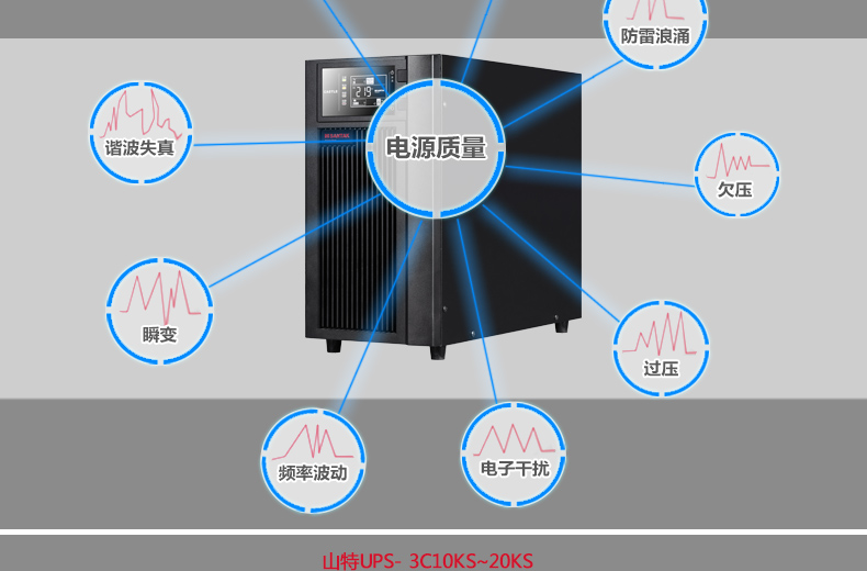 山特3C10KS 10KVA 9000W三進(jìn)單出主機(jī)需外接蓄電池UPS不間斷電源 山特UPS電源,C10KS,山特C10KS,山特電源C10KS,山特UPS不間斷電源