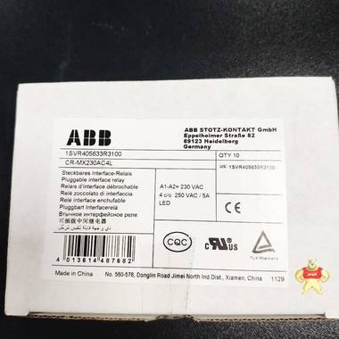 ABB 插拔式接口继电器 CR-MX230AC4L  现货 ABB,继电器,CR-MX230AC4L,厦门