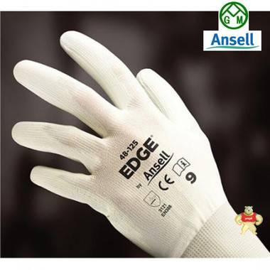安思尔48-125通用防护手套 手掌浸胶 弹性针织袖口 尼龙衬里材料 