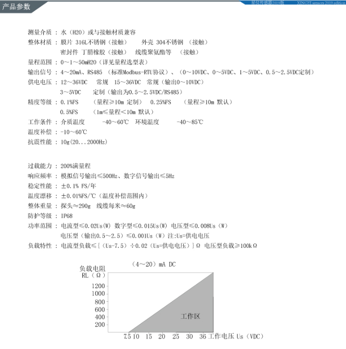 星仪CYW11通用型投入式液位变送器 星仪投入式液位变送器,星仪,液位变送器,CYW11,传感器