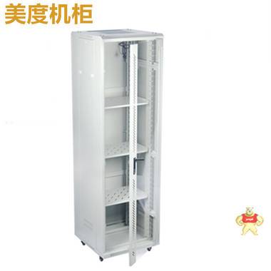 2米白色玻璃门机柜 600*600*42U 19英寸 标准机柜立式网络机柜 