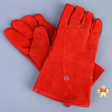 厂家直销长款牛皮电焊手套 耐高温焊工劳保防护手套电焊隔热手套 