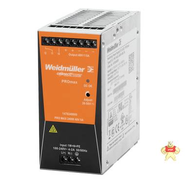 魏德米勒	PRO MAX 240W 24V 10A訂貨號(hào)1478130000 魏德米勒,端子,接線座,電源,PCB接