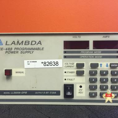 Lambda LLS6008-GPIB, 0 to 8 V, 13.5 to 20 A  议价 