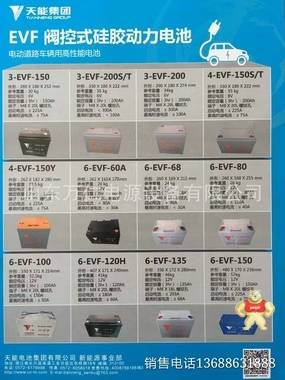 天能蓄电池6-EVF-100 12V100AH、天能电动汽车电瓶免维护正品包邮 