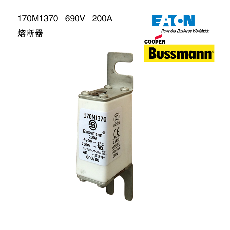 170M1370	690V	200A美国伊顿bussmann巴斯曼熔断器，全新原装正品,现货供应。 保险丝,熔断器,BUSSMANN,伊顿,170M1370