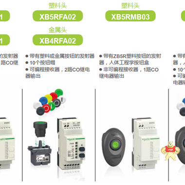 施耐德智能无线按系列XB4RFB01 XB5RM503 XB5RMA04 XB4RFA02 无线按钮,远程控制,施耐德,只能按钮,编程按钮