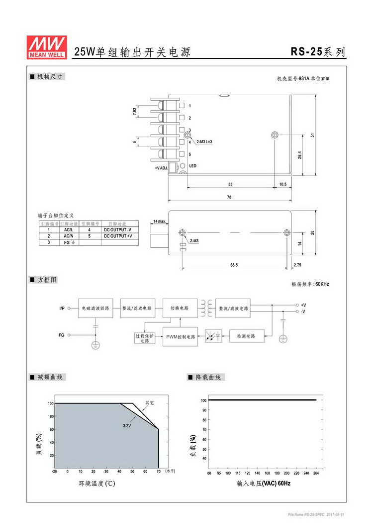 库存3000款，原装正品台湾明纬开关电源RS-25-24 25W 24V1.1A 单路输出明纬电源 RS-25-24,明纬开关电源,明纬电源,MEAN WELL,MW电源