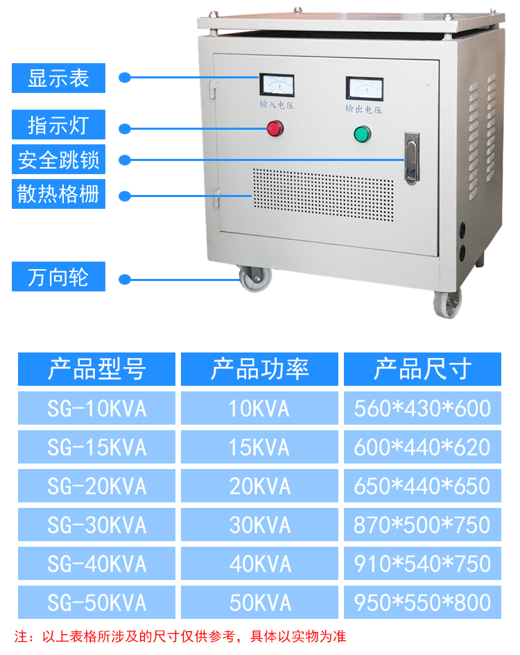 sbk/SG-3000VA三相干式变压器 380V变220V36V24V12V 